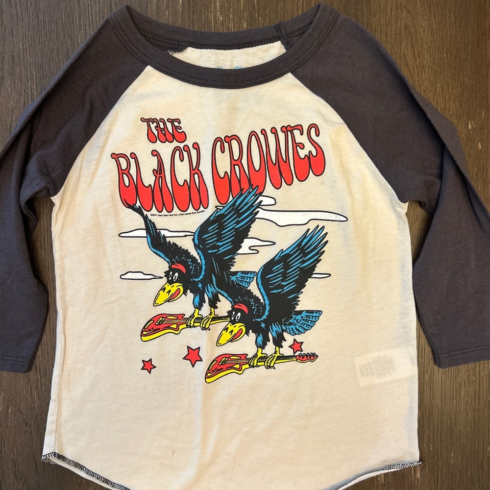 Rowdy Sprout The Black Crowes Kids Raglan Tee - Cream and Black